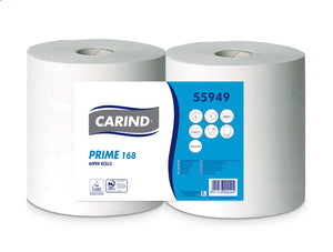 Bobina carta PRIME168 800strappi 2 veli pura cellulosa Carind