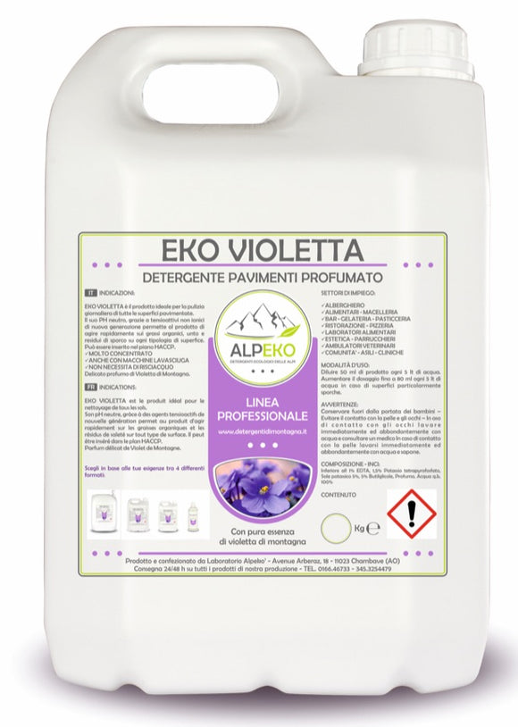 Eko Violetta 5kg Detergente concentrato pavimenti alla violetta di montagna Alpeko