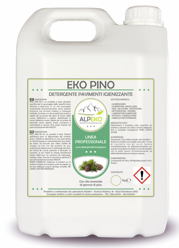 Eko Pino lt.5 Detergente igienizzante per pavimenti con olio essenziale di pino Alpeko
